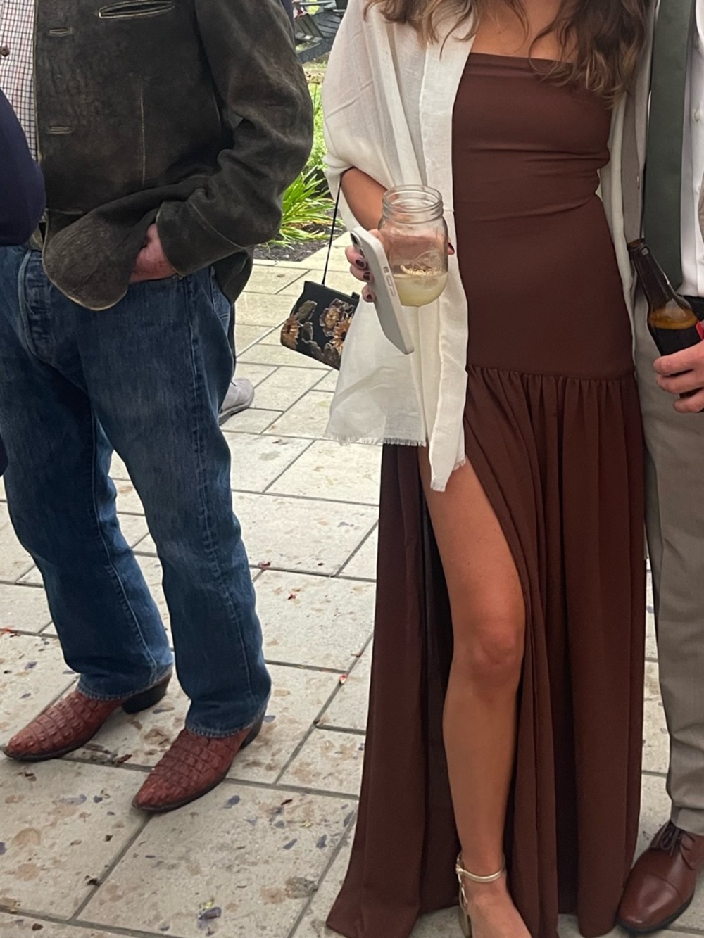 Peppermayo Strapless Maxi Dress in Chocolate Brown - Picture 2 of 3